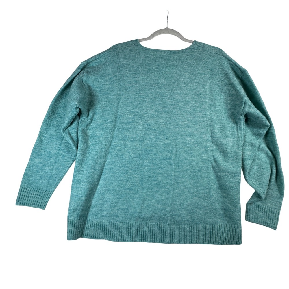 H&M Womens Medium Teal Green Knit Sweater Long Sleeve Casual Soft‎ Pullover Top